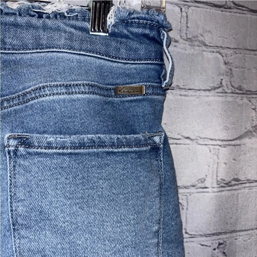 KanCan High Rise Frayed Waistband And Hem Shorts Size 9/28 Denim Blue Classic